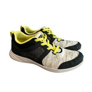 Vionic Malta Womens Size 8 Black & Yellow Lace-Up Athletic Shoes Sneakers size 8